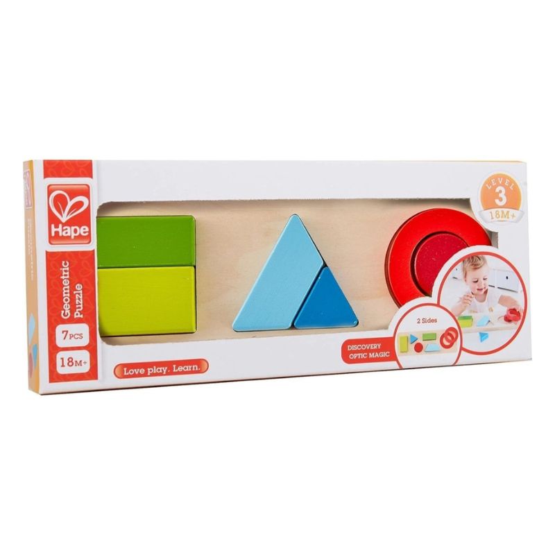 Hape Geometric Puzzle Ξύλινο Παζλ Με Γεωμετρικά Σχήματα 7 τμχ Για 18+ Μηνών