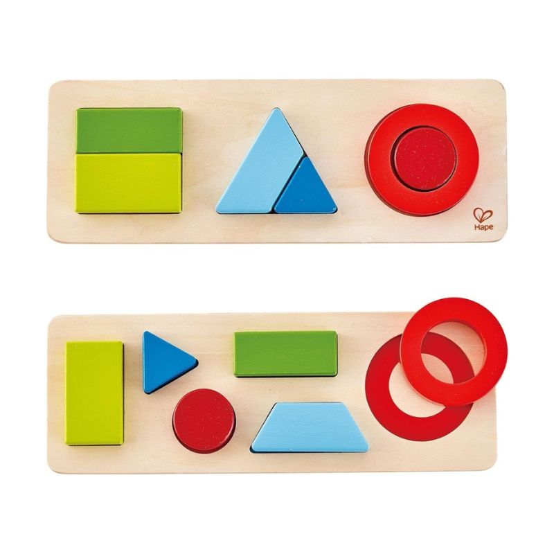 Hape Geometric Puzzle Ξύλινο Παζλ Με Γεωμετρικά Σχήματα 7 τμχ Για 18+ Μηνών