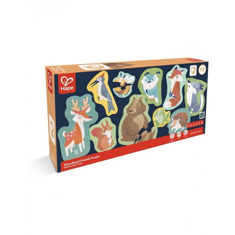 Hape Happy Puzzles Ξύλινο Παζλ Οι Φίλοι Του Δάσους