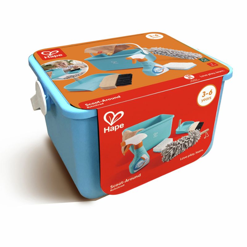 Hape Scoot-Around Ξύλινο Σετ Καθαρισμού Για 3+ Ετών Clean Up Bucket Set