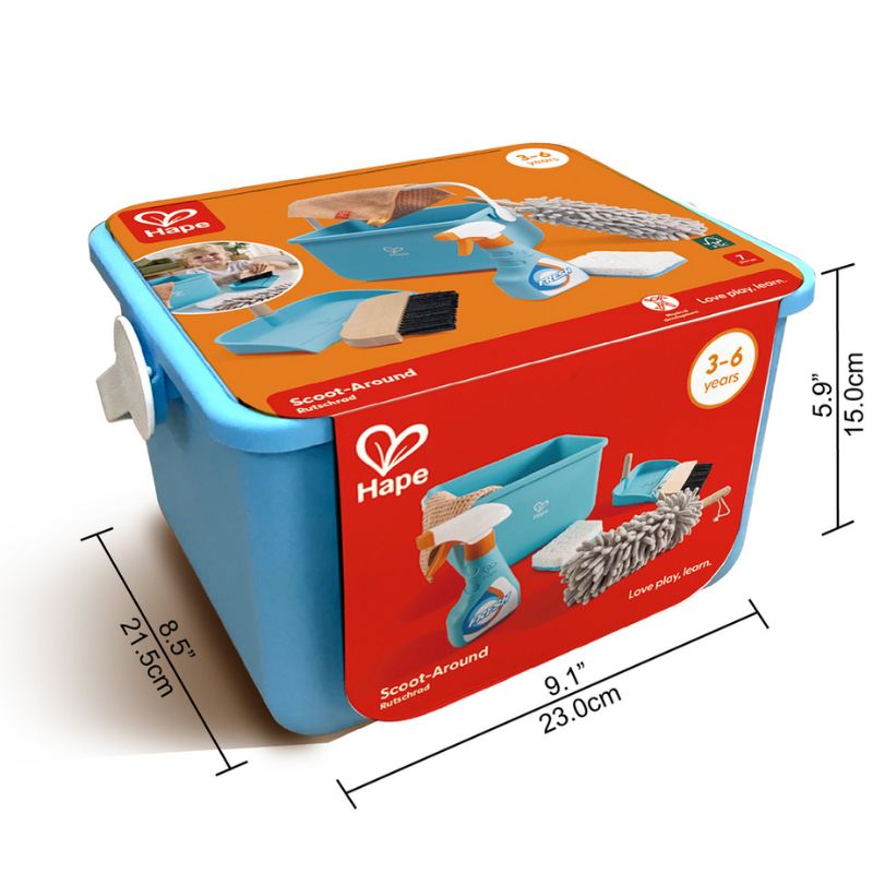 Hape Scoot-Around Ξύλινο Σετ Καθαρισμού Για 3+ Ετών Clean Up Bucket Set