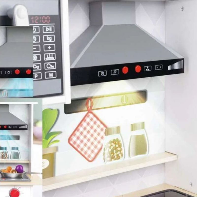 Hape Σετ Ξύλινη Κουζίνα Με Σκεύη 3 τμχ Super Serve Για 3-10 Ετών