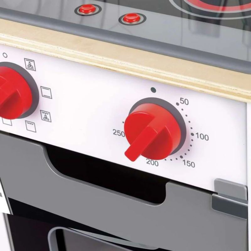 Hape Σετ Ξύλινη Κουζίνα Με Σκεύη 3 τμχ Super Serve Για 3-10 Ετών