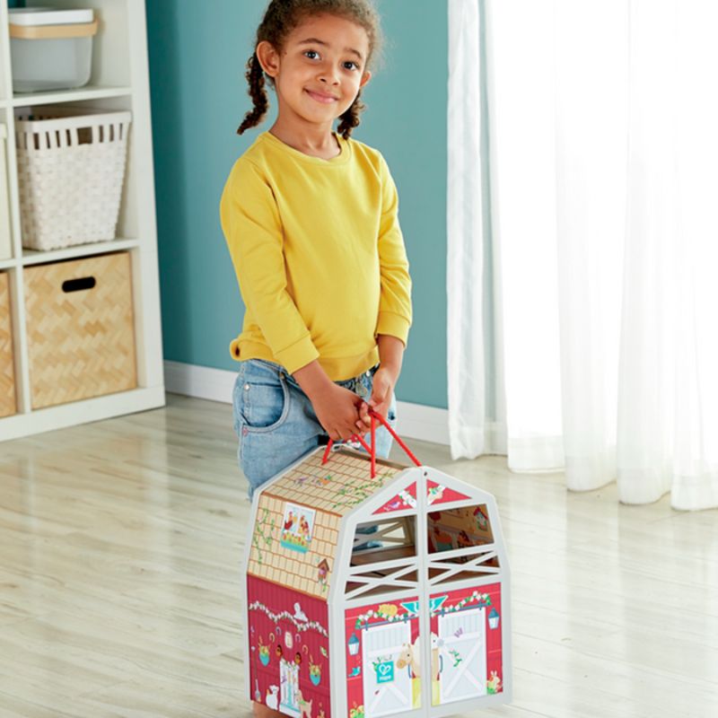 Hape Σετ Ξύλινος Στάβλος Pony Club Ranch 70 τμχ Για 3+ Ετών