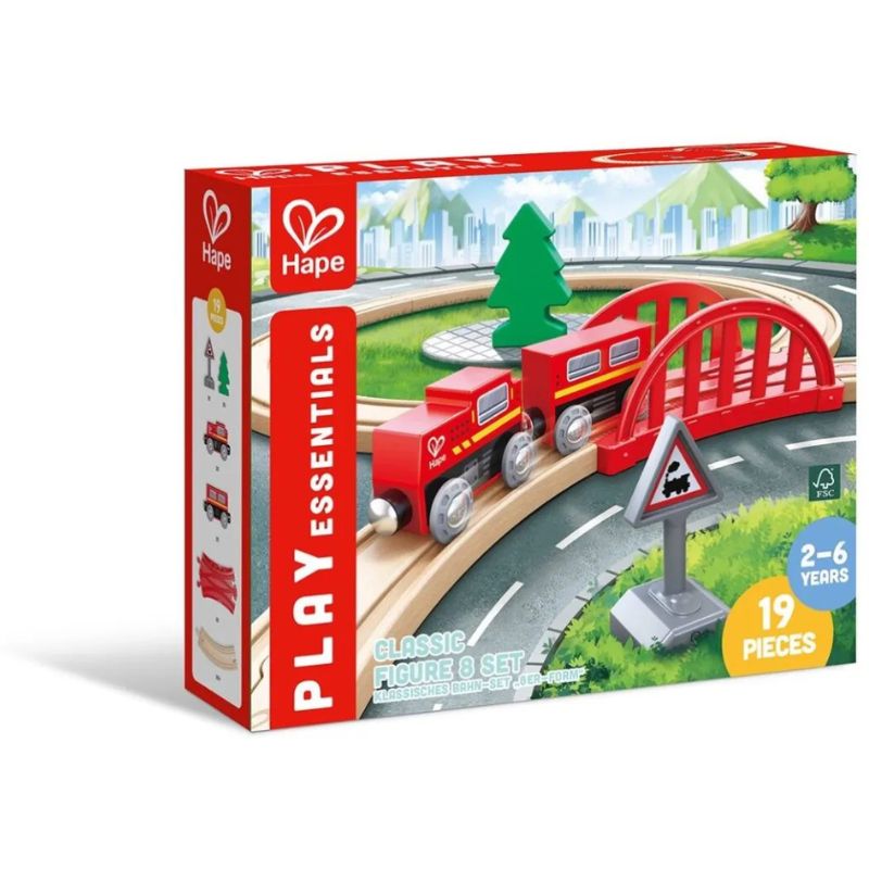 Hape Railway Ξύλινο Τραίνο Για 2+ Ετών Classic Figure 8 Set