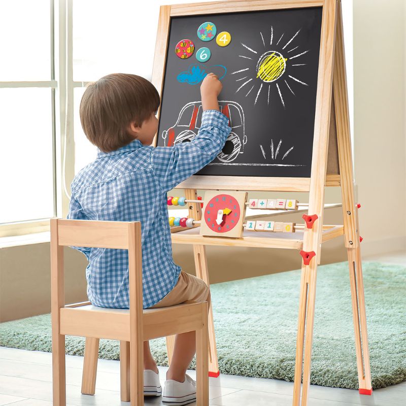 HappiHobbi Wooden Magnetic Easel 4-Σε-1 Επιδαπέδιος Πίνακας