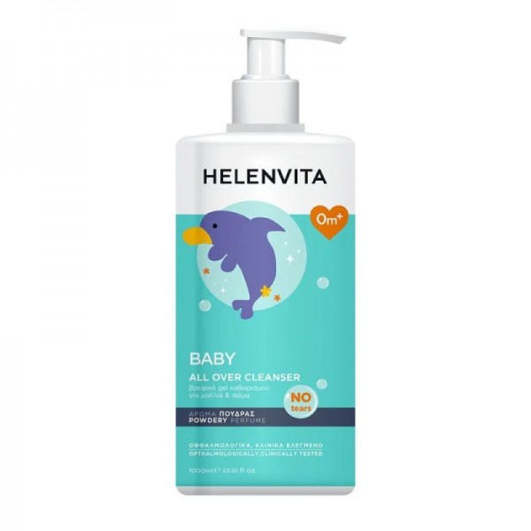 Helenvita Baby All Over Cleanser Βρεφικό Gel Καθαρισμού Για Μαλλιά & Σώμα Με Άρωμα Πούδρας 1000ml