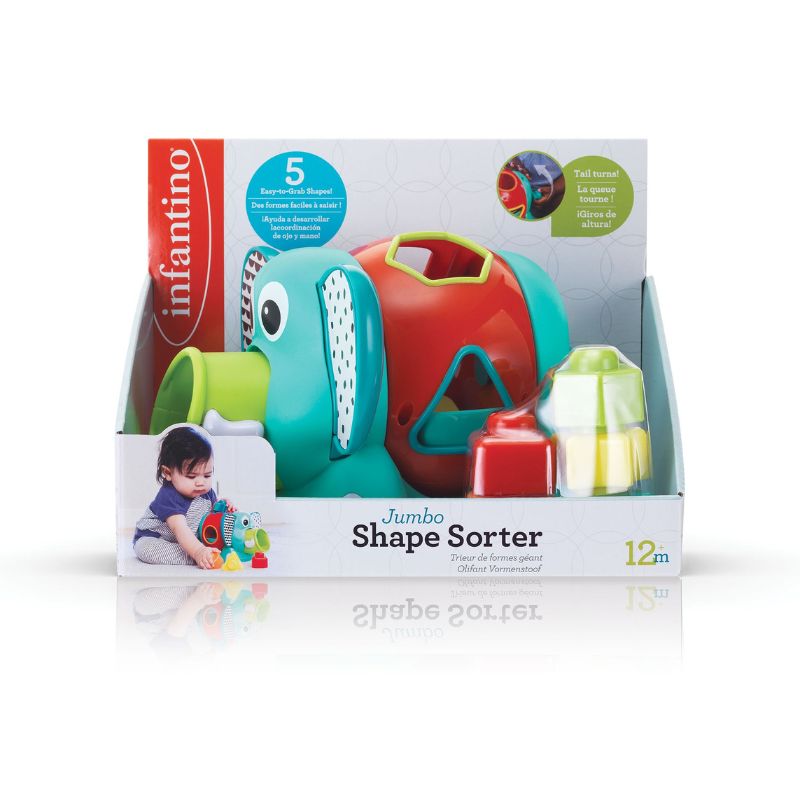 Infantino Εκπαιδευτικό Ελεφαντάκι Με Σχήματα Shape Sorter Jumbo