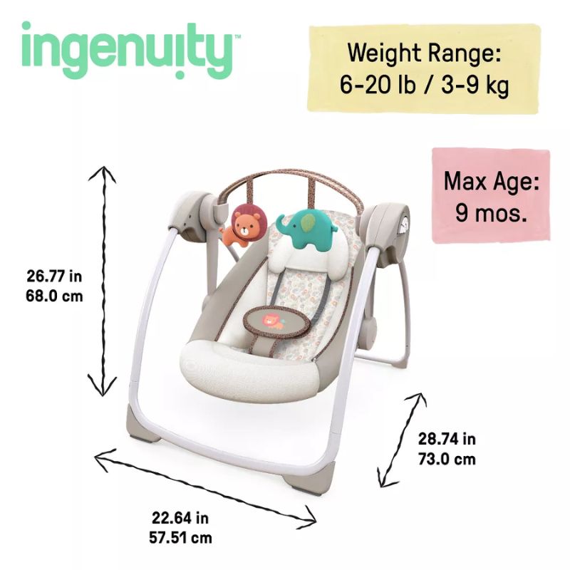 Ingenuity Comfort 2 Go Portable Swing Ρηλάξ Cozy Kingdom