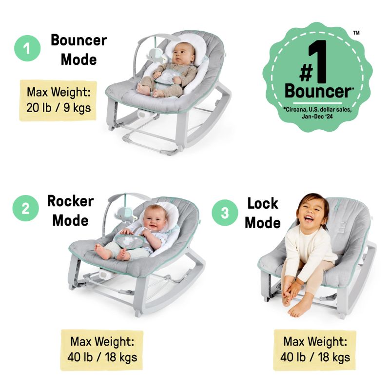 Keep Cozy 3-in-1 Grow with Me Bounce & Rock Seat - Weaver