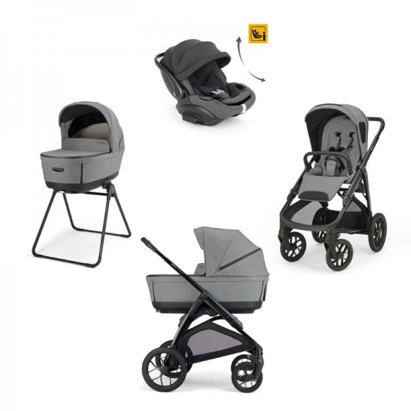 Inglesina Aptica XT Σύστημα Μεταφοράς Quattro Με Κάθισμα Αυτοκινήτου Darwin Recline Evo Canyon Grey / Total Black