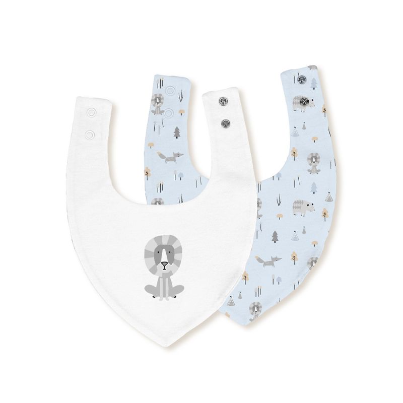 Interbaby Σετ Σαλιάρες Bandana 20*30cm 2 τμχ Fox White / Blue