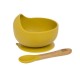 Interbaby Σετ Αντιολισθητικό Μπολ Και Σιλικονούχο Κουτάλι Earth Ocher