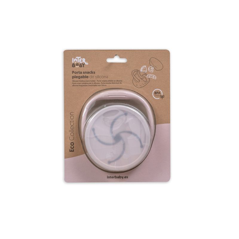 Interbaby Σιλικονούχο Πτυσσόμενο Κυπελάκι Με Καπάκι Για Σνακ Για 6+ Μηνών Dark Pink