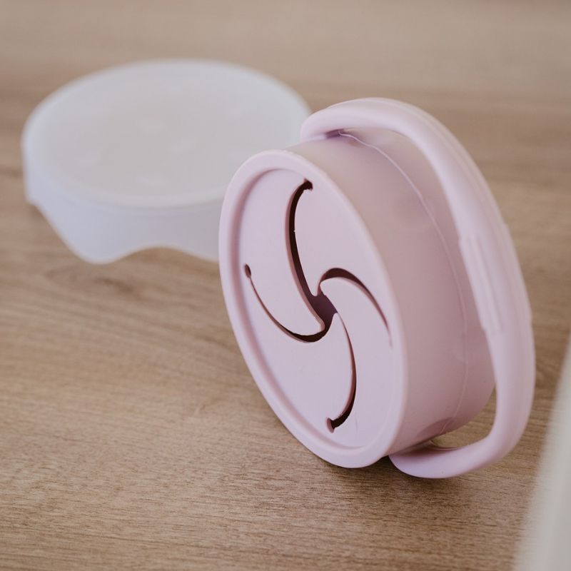 Interbaby Σιλικονούχο Πτυσσόμενο Κυπελάκι Με Καπάκι Για Σνακ Για 6+ Μηνών Dark Pink