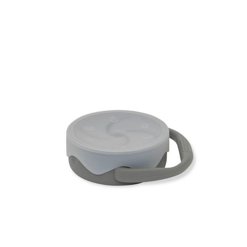 Interbaby Σιλικονούχο Πτυσσόμενο Κυπελάκι Με Καπάκι Για Σνακ Για 6+ Μηνών Petrol Grey