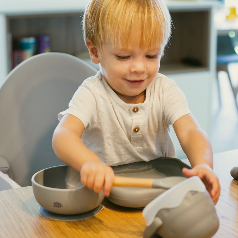 Interbaby Σιλικονούχο Πτυσσόμενο Κυπελάκι Με Καπάκι Για Σνακ Για 6+ Μηνών Petrol Grey