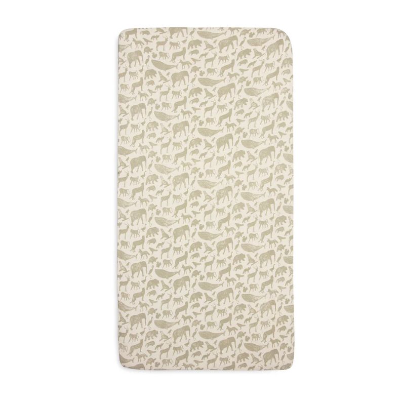 Jollein Animals Βρεφικό Κατωσέντονο 75*150cm Olive Green