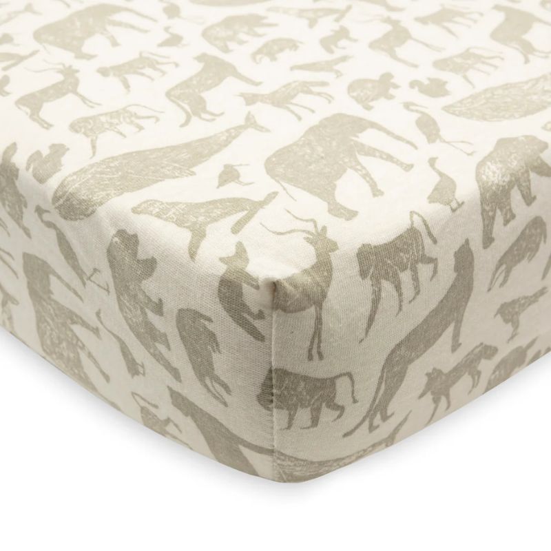 Jollein Animals Βρεφικό Κατωσέντονο 75*150cm Olive Green