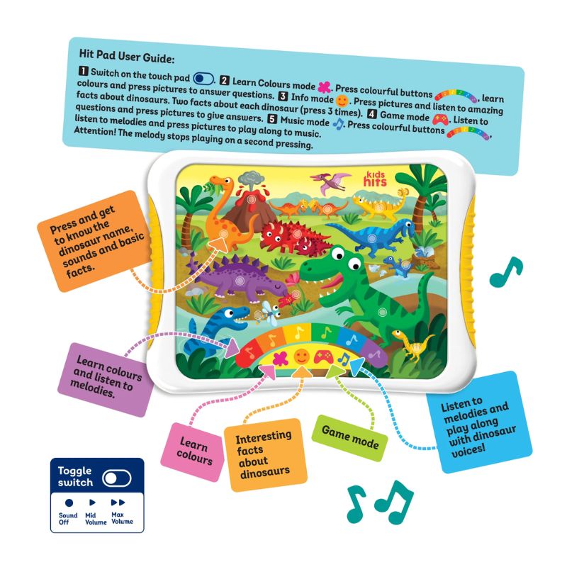 Kids Hits Hit Pad Εκπαιδευτικό Τάμπλετ Για 3+ Ετών Dino Friends