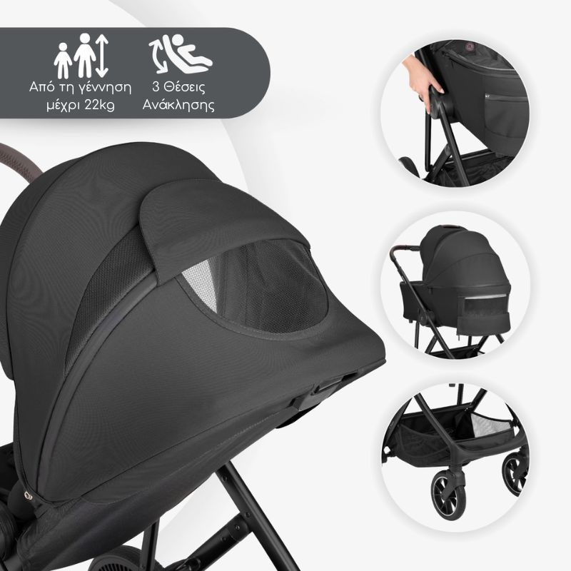 Kikkaboo Chiara Σύστημα Μεταφοράς 3-Σε-1 Black