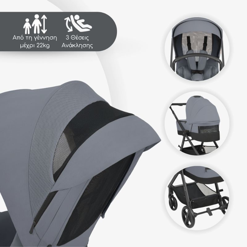 Kikkaboo Mia Σύστημα Μεταφοράς 3-Σε-1 Grey