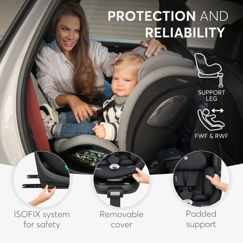 Kikkaboo i-Twist i-Size Κάθισμα Αυτοκινήτου 40-150cm Black