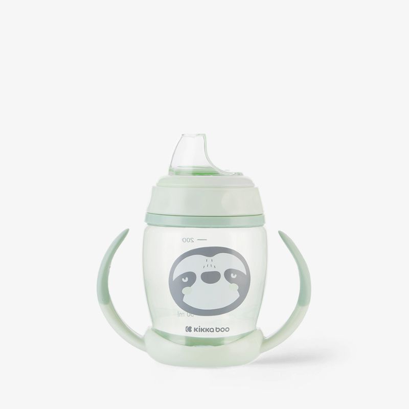 Kikkaboo Happy Face Εκπαιδευτικό Ποτηράκι Με Μαλακό Στόμιο Και Χερούλια 200ml Mint