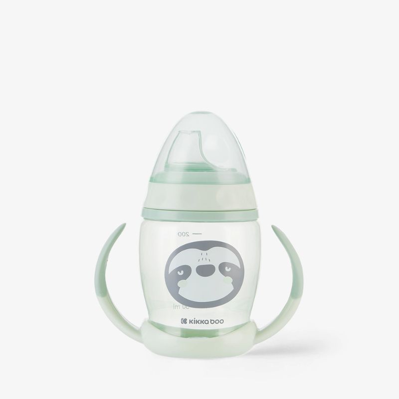 Kikkaboo Happy Face Εκπαιδευτικό Ποτηράκι Με Μαλακό Στόμιο Και Χερούλια 200ml Mint