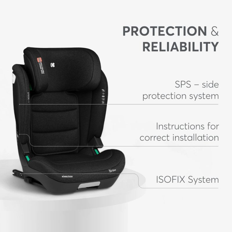 Kikkaboo i-Scout i-Size Κάθισμα Αυτοκινήτου 100-150cm Black