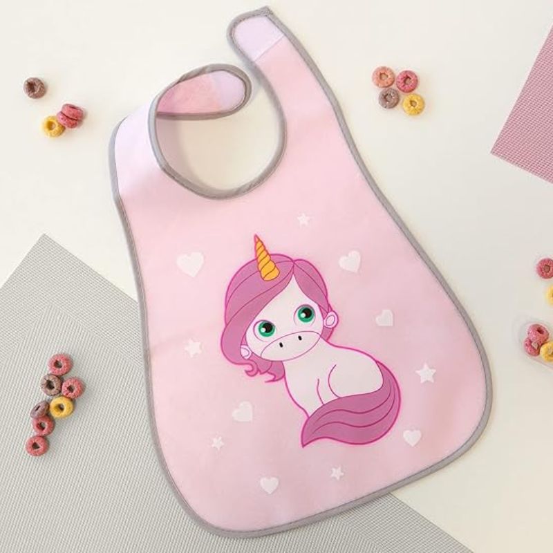 Kiokids Αδιάβροχη Σαλιάρα Για 4+ Μηνών Unicorn Pink