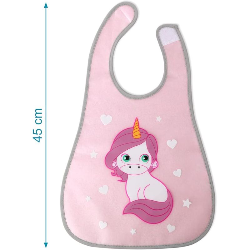 Kiokids Αδιάβροχη Σαλιάρα Για 4+ Μηνών Unicorn Pink