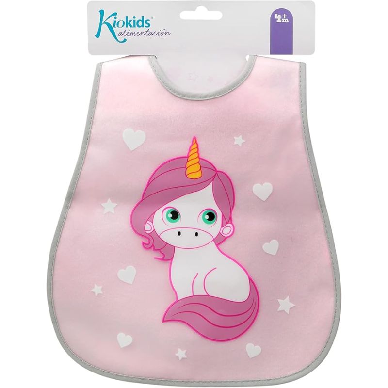 Kiokids Αδιάβροχη Σαλιάρα Για 4+ Μηνών Unicorn Pink