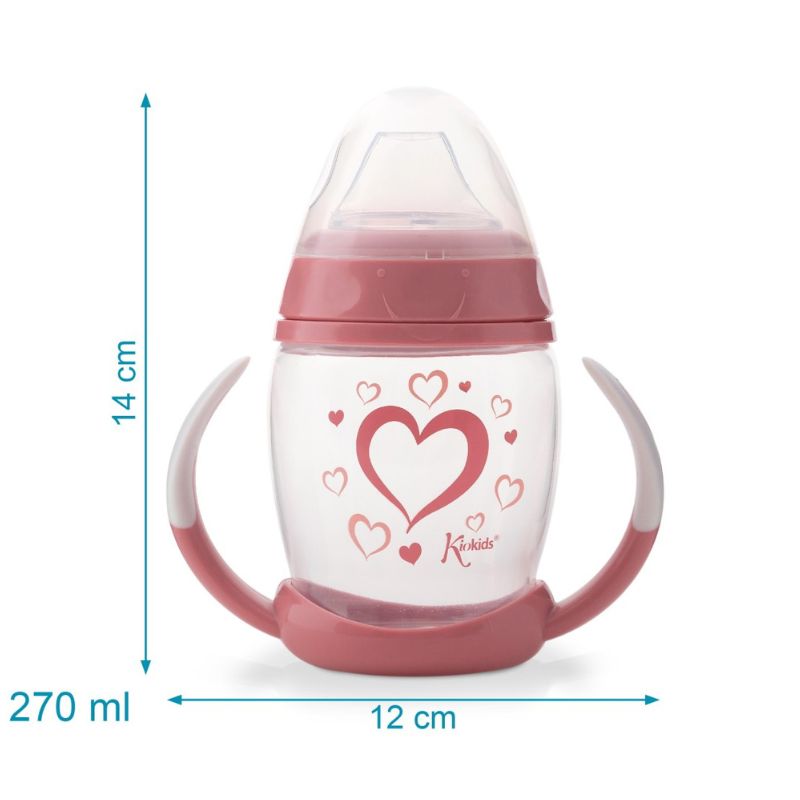 Kiokids Εκπαιδευτικό Ποτηράκι Για 6+ Μηνών 270ml Heart Pink