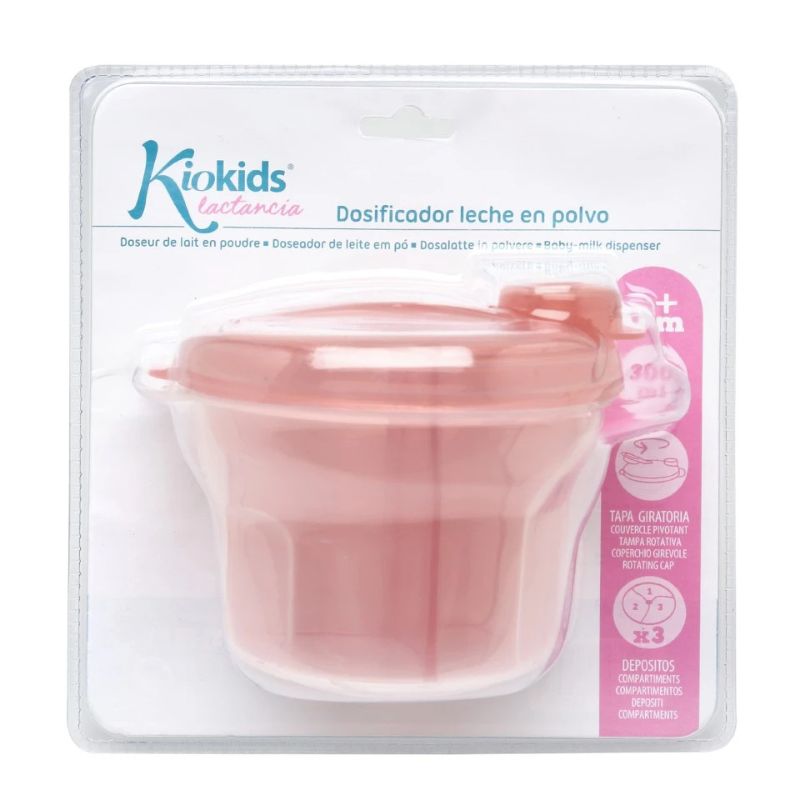 Kiokids Δοσομετρητής Σκόνης Γάλακτος 3 Θέσεων 300ml Ροζ