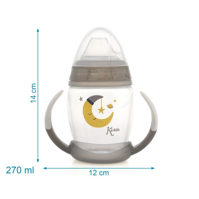 Kiokids Εκπαιδευτικό Ποτηράκι Για 6+ Μηνών 270ml Moon Grey