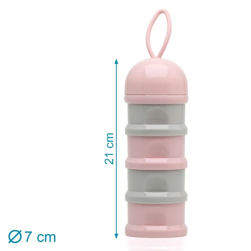Kiokids Δοσομετρητής Σκόνης Γάλακτος 4 Θέσεων 340ml Pink And Grey