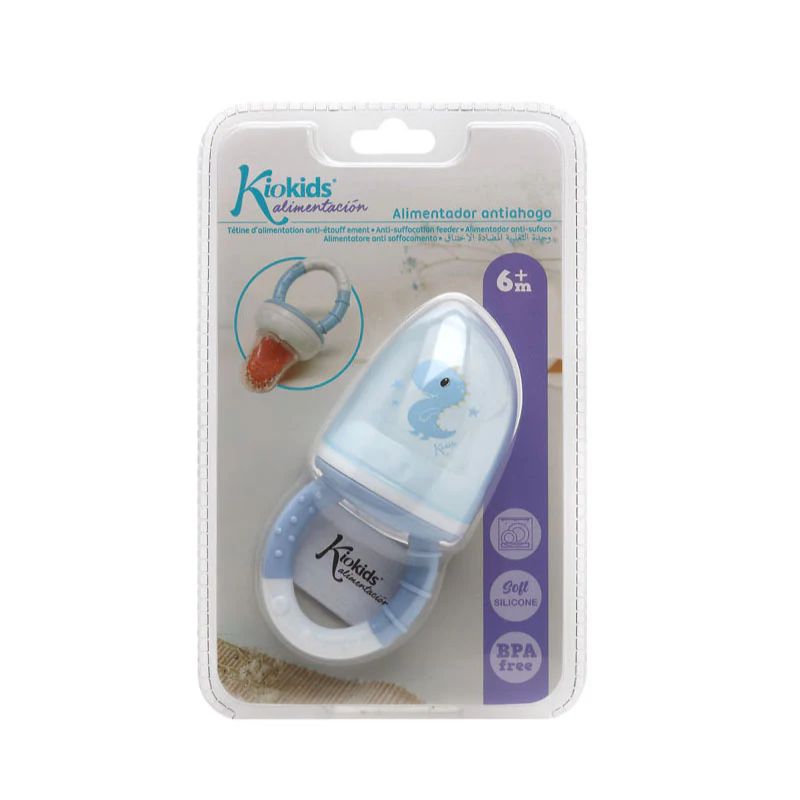 Kiokids Σιλικονούχος Τροφοδότης Φαγητού Για 6+ Μηνών Dinosaur Blue