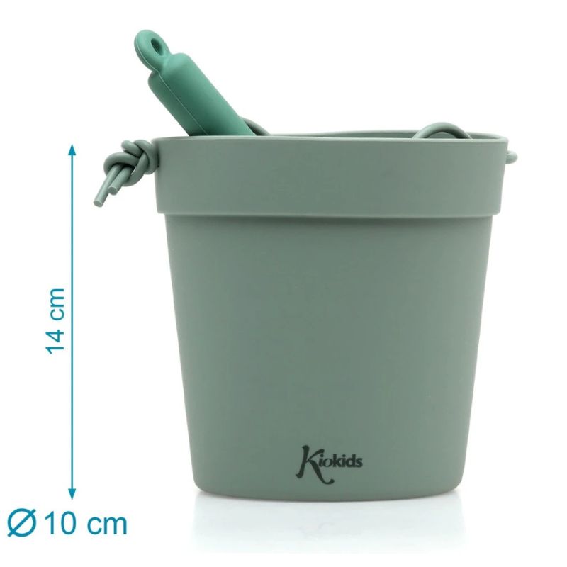 Kiokids Σιλικονούχο Σετ Με Κουβαδάκι Για Παραλία 5 τμχ Για 18+ Μηνών Green