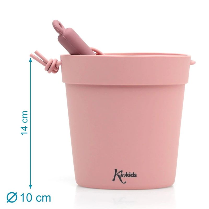 Kiokids Σιλικονούχο Σετ Με Κουβαδάκι Για Παραλία 5 τμχ Για 18+ Μηνών Pink