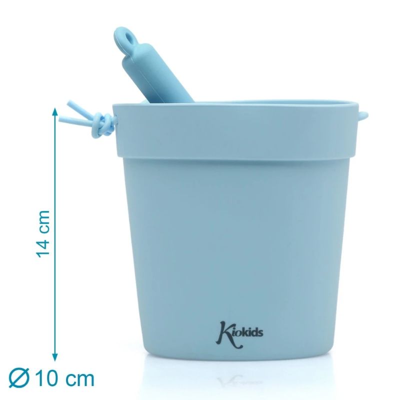Kiokids Σιλικονούχο Σετ Με Κουβαδάκι Για Παραλία 5 τμχ Για 18+ Μηνών Blue