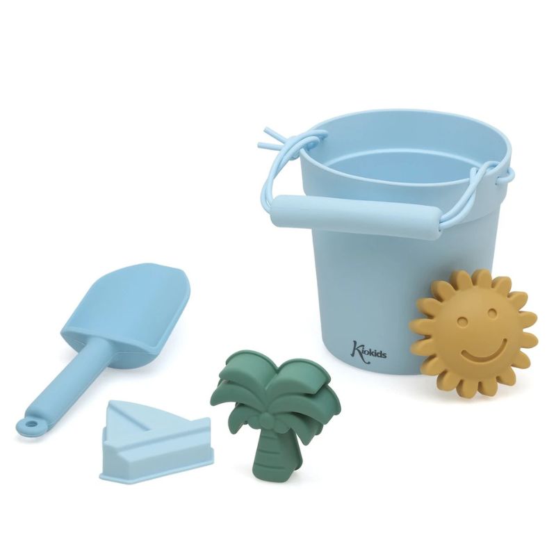 Kiokids Σιλικονούχο Σετ Με Κουβαδάκι Για Παραλία 5 τμχ Για 18+ Μηνών Blue