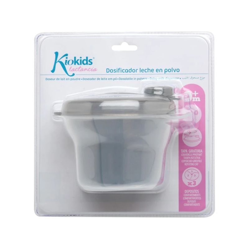 Kiokids Δοσομετρητής Σκόνης Γάλακτος 3 Θέσεων 300ml Grey