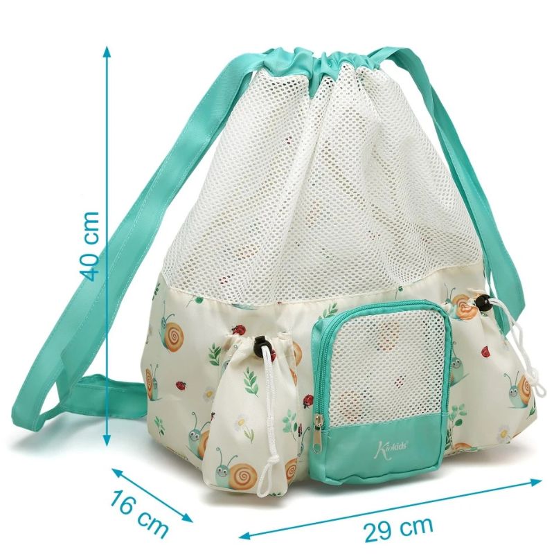 Kiokids Αδιάβροχη Τσάντα Παραλίας 10l Snail Beige
