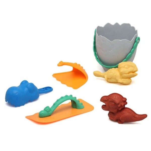 Kiokids Βιοδιασπώμενο Σετ Με Κουβαδάκι Για Παραλία 7 τμχ Για 18+ Μηνών Dinosaurs