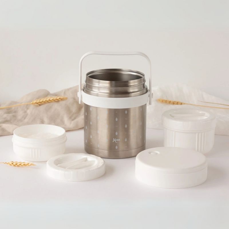 Kiokids Θερμός Φαγητού 1l Με 2 Δοχεία White