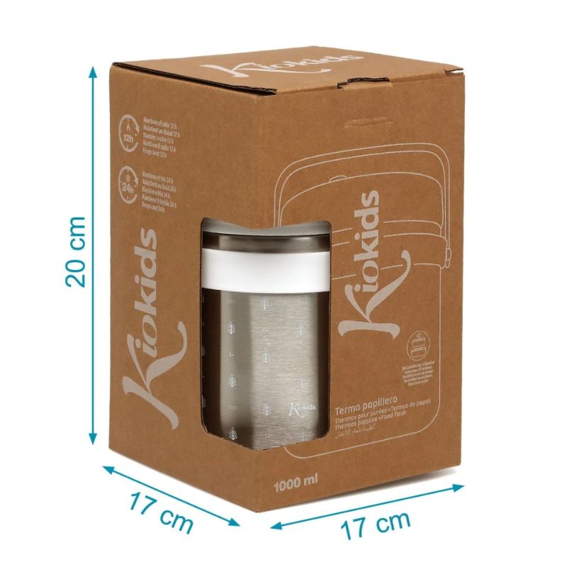 Kiokids Θερμός Φαγητού 1l Με 2 Δοχεία White