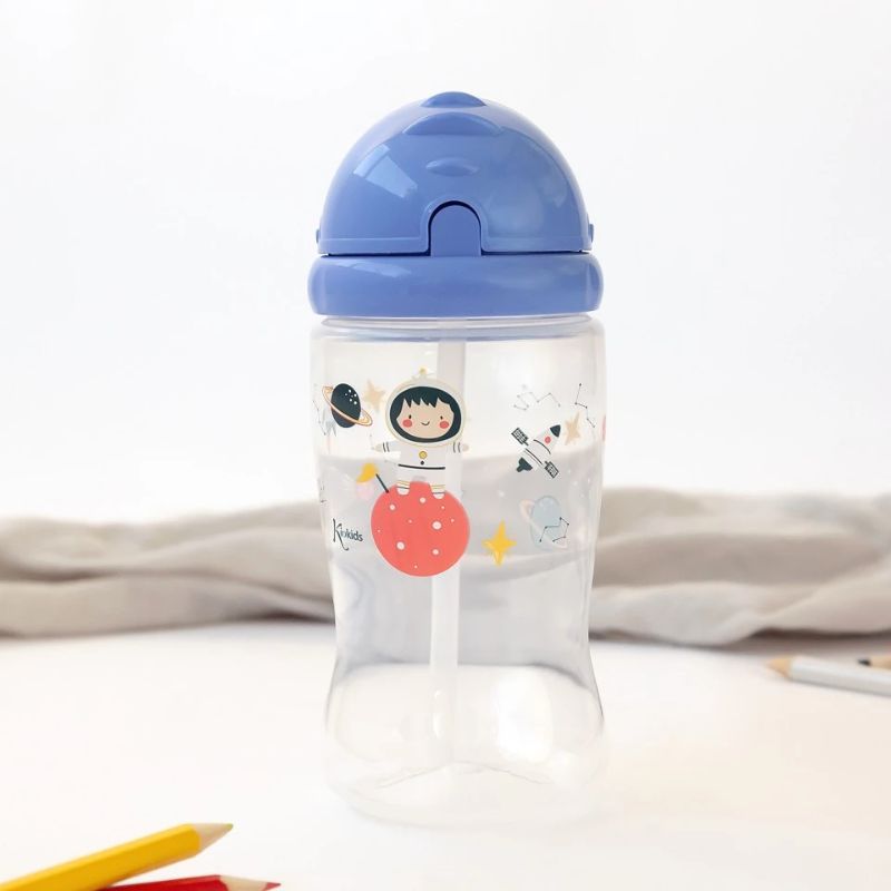 Kiokids Back To School Εκπαιδευτικό Ποτήρι Με Καλαμάκι Για 6+ Μηνών 350ml Blue