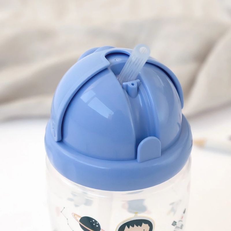 Kiokids Back To School Εκπαιδευτικό Ποτήρι Με Καλαμάκι Για 6+ Μηνών 350ml Blue