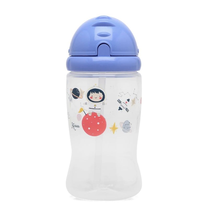 Kiokids Back To School Εκπαιδευτικό Ποτήρι Με Καλαμάκι Για 6+ Μηνών 350ml Blue